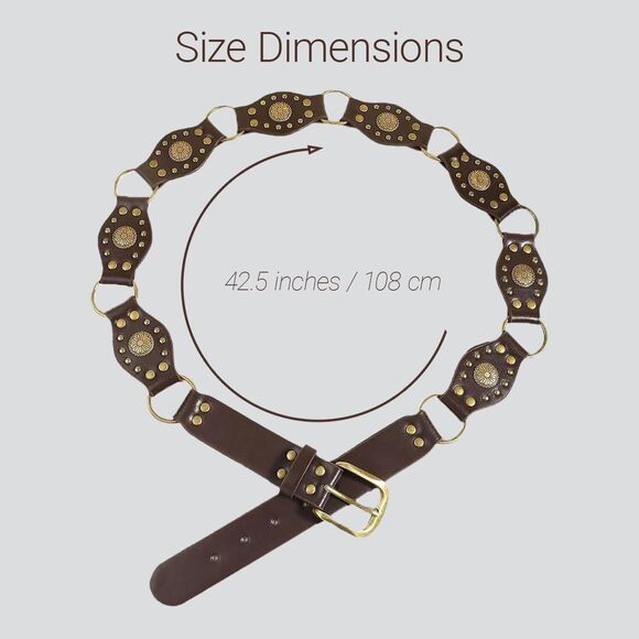 Women's Western Belt - Genuine Leather Adjustable Brown Cowgirl Belt Outfits🙊 - Picture 5 of 9